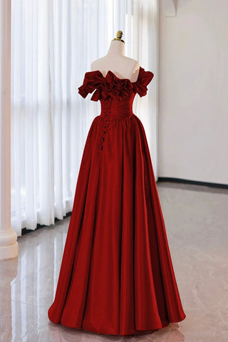 Strapless Satin Long Prom Dress, A-Line Evening Party Dress