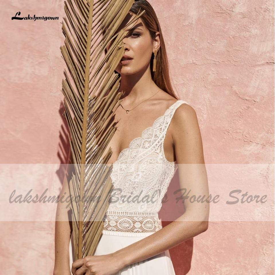 Baoleely Wedding Dress for Women Summer Sexy V-Neck Lace