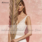 Baoleely Wedding Dress for Women Summer Sexy V-Neck Lace