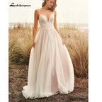 Baoleely Wedding Dress Lace V Neck Champagne Wedding Gown Dress Princess