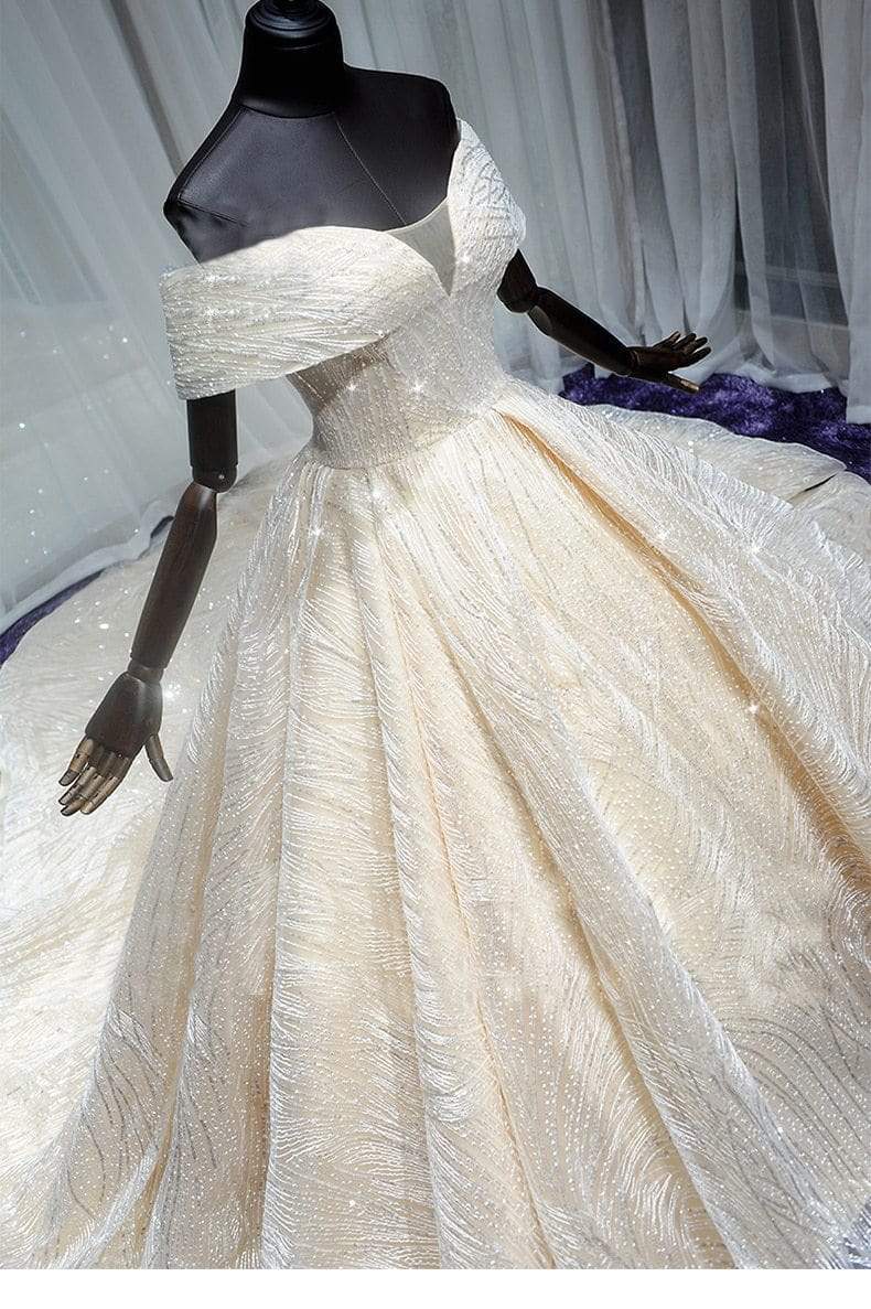 Baoleely Wedding Dress Long Sleeve Lace Appliqued Beach