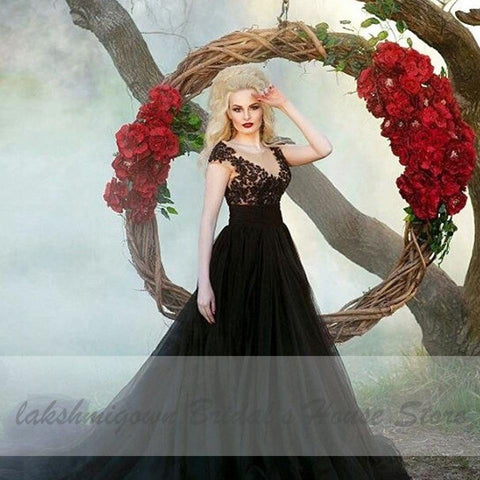 Baoleely Wedding Dress Plus Size Lace Cap Short Sleeves