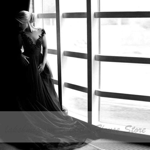 Baoleely Wedding Dress Plus Size Lace Cap Short Sleeves