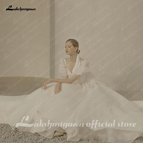 Robe de mariée Baoleely à manches courtes bouffantes, robe de princesse de plage