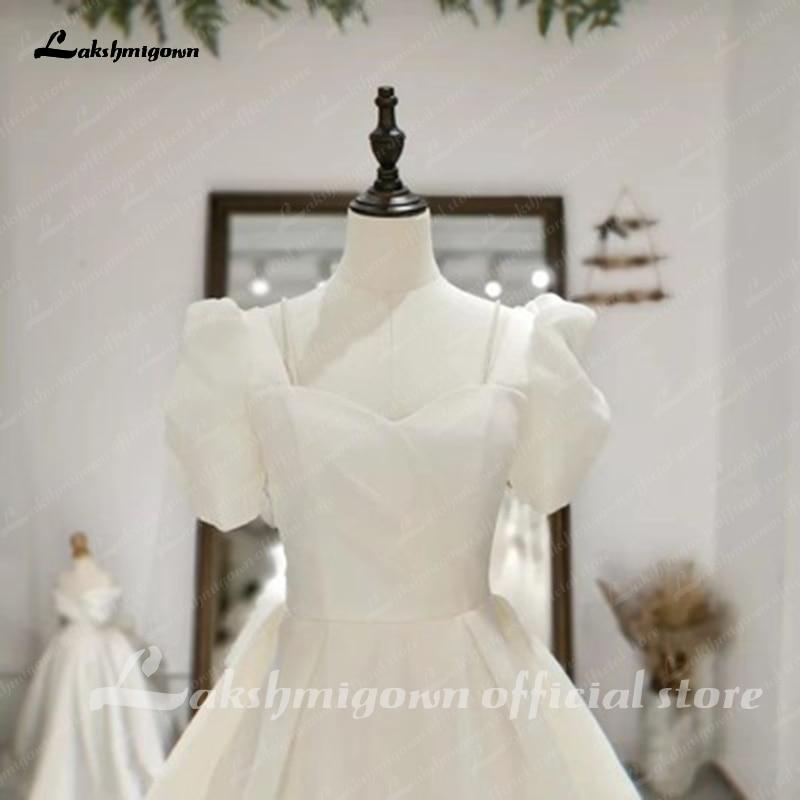 Baoleely Wedding Dress Puffy Short Sleeve Bride Dress Beach Princess