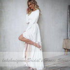 Baoleely Wedding Dress Satin V-Back Sexy High Low Bridal A-line