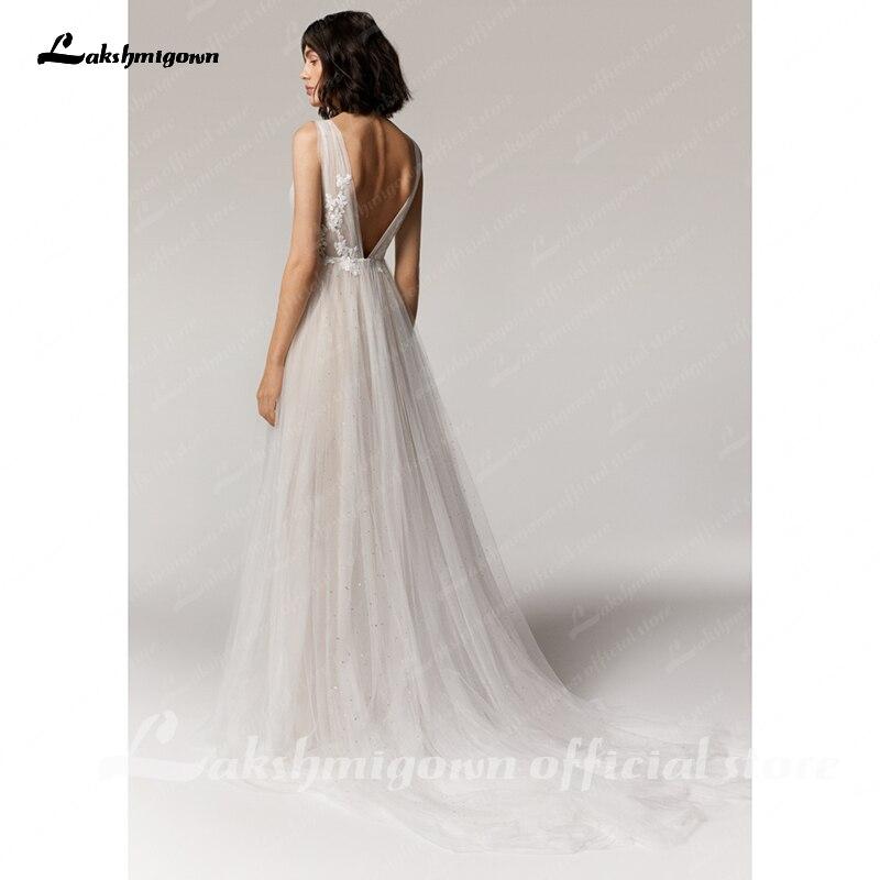 Baoleely Wedding Dress V-Neck Lace Appliques Princess Tulle