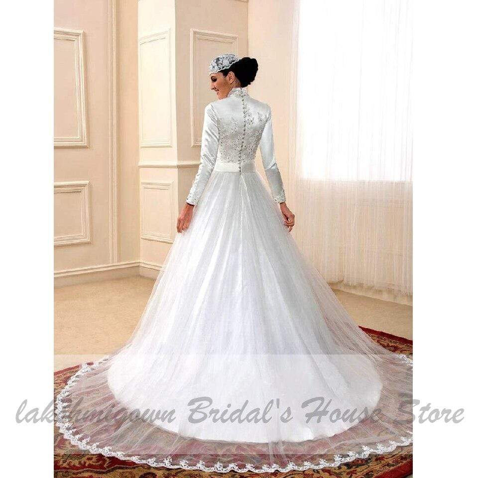 Baoleely Wedding Dress with Detachable Train Lace Beaded