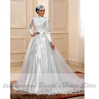 Baoleely Wedding Dress with Detachable Train Lace Beaded