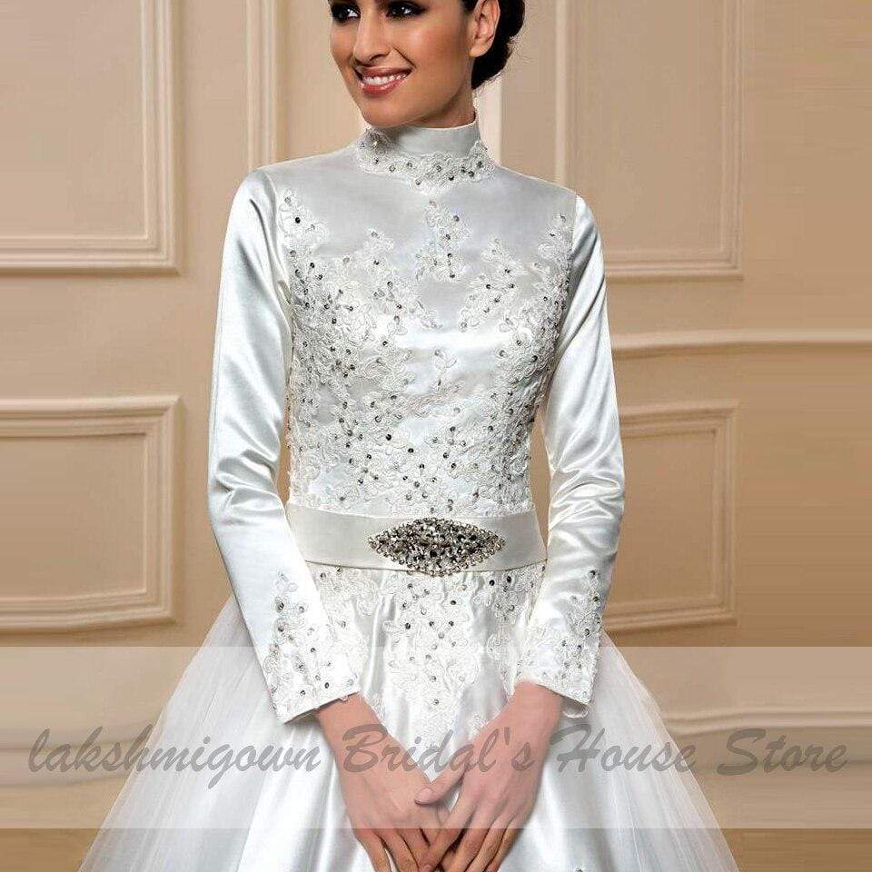 Baoleely Wedding Dress with Detachable Train Lace Beaded