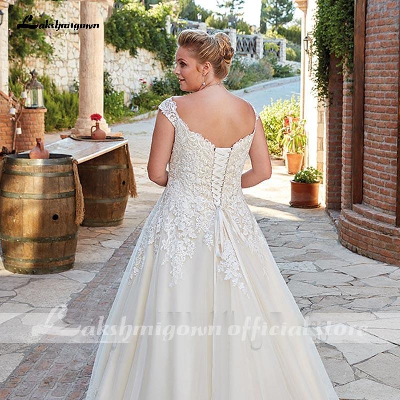 Baoleely Wedding Dress With Short Sleeve Sexy V-neck Lace