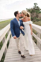 Baoleely Wedding Dresses Sheer Neck Illusion Long Sleeves Lace Appliques