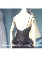 Baoleely Wedding Dresses V Neck Court Train Lace Spaghetti Strap