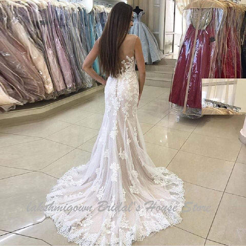 Baoleely Wedding Gowns Vintage Lace Mermaid made Wedding Dresses