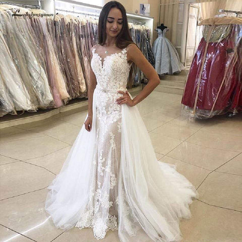 Baoleely Wedding Gowns Vintage Lace Mermaid made Wedding Dresses