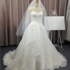 Baoleely White Chiffon Simple Sweetheart Wedding Dresses, Cheap Bridal Gown, MW142