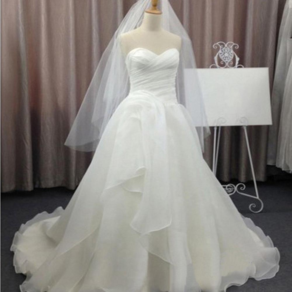 Baoleely White Chiffon Simple Sweetheart Wedding Dresses, Cheap Bridal Gown, MW142