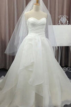 Baoleely White Chiffon Simple Sweetheart Wedding Dresses, Cheap Bridal Gown, MW142