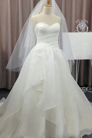 Robe de mariée simple en mousseline blanche Baoleely, décolleté en cœur, robe de mariée pas chère, MW142