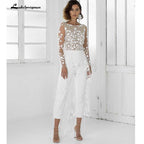 Baoleely White Jumpsuit Beach Wedding Dresses Long Sleeve