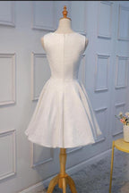 Robes de bal courtes en dentelle blanche appliquée, robes de soirée PD160