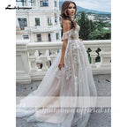 Baoleely White Long Sleeves Lace Detail A-line Wedding Dresses