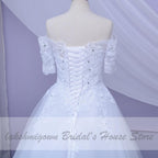 Baoleely White Wedding Dress Plus Size Lace Appliques