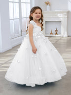 Vestido de princesa/vestido de tul hasta el suelo para niña de las flores 
