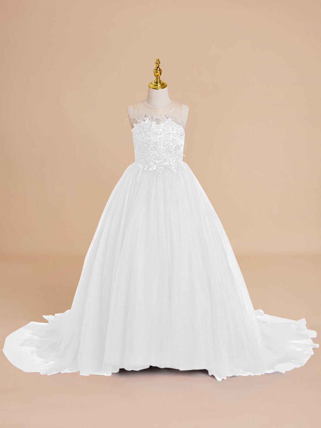Vestido de princesa/vestido de princesa con cola de tul para niña de las flores 