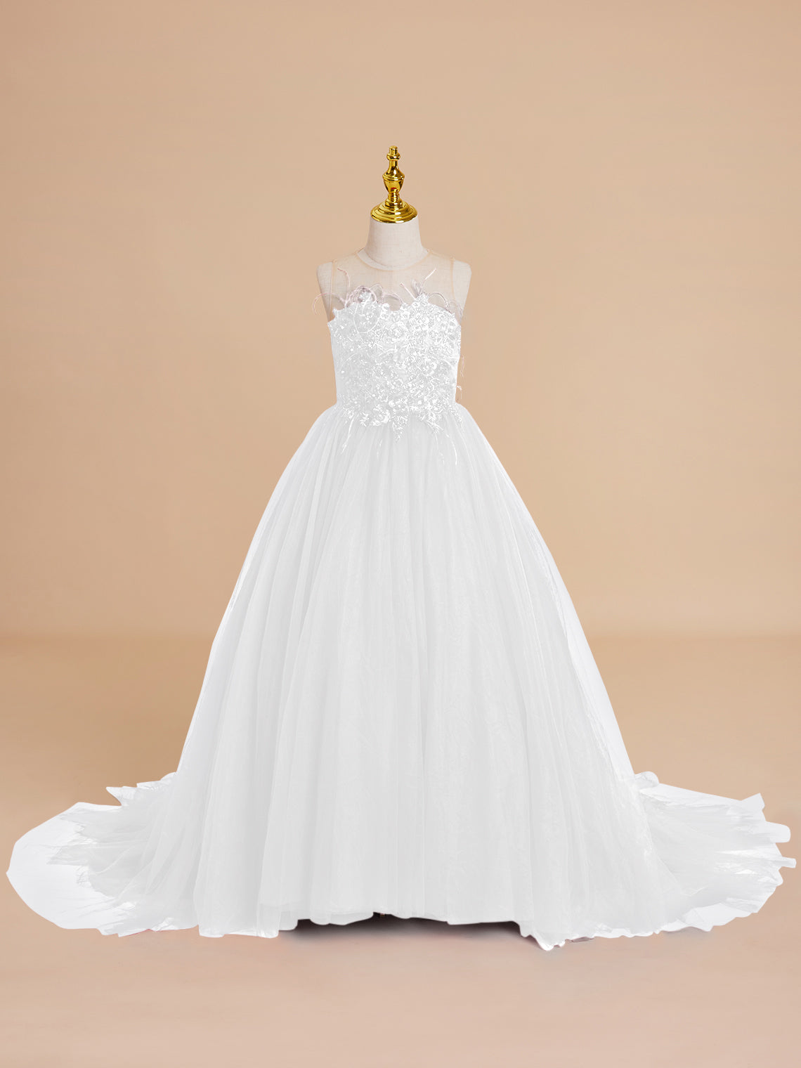Vestido de princesa/vestido de princesa con cola de tul para niña de las flores 