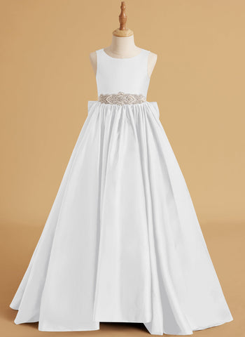 Robe de bal/robe de princesse en satin avec traîne pour demoiselle d'honneur 