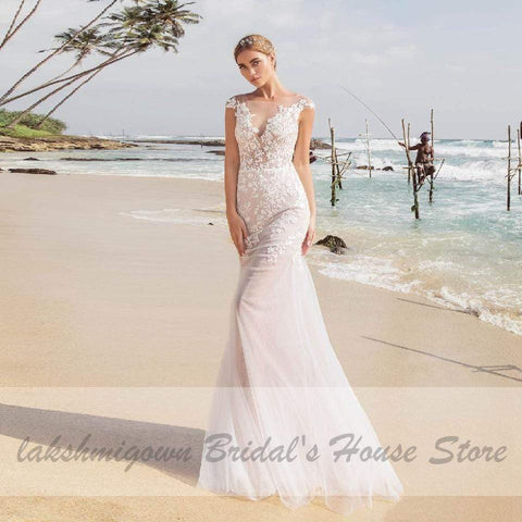 Baoleely Women Mermaid Wedding Dress with Detachable Skirt