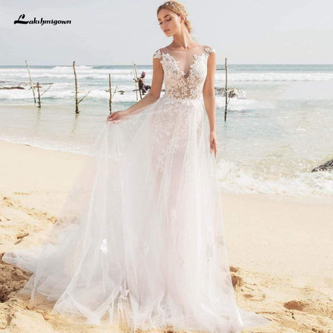 Baoleely Women Mermaid Wedding Dress with Detachable Skirt