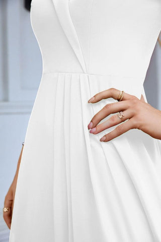 Vestido de noche de dama de honor con tirantes finos y hombros descubiertos para mujer 28093 