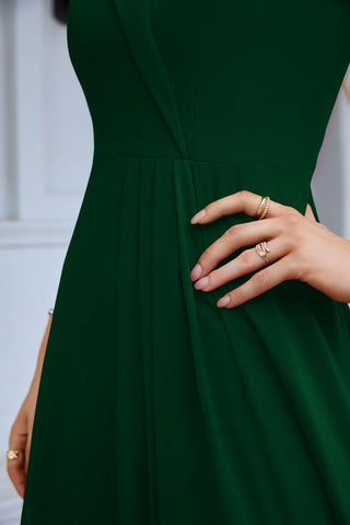 Vestido de noche de dama de honor con tirantes finos y hombros descubiertos para mujer 28093 