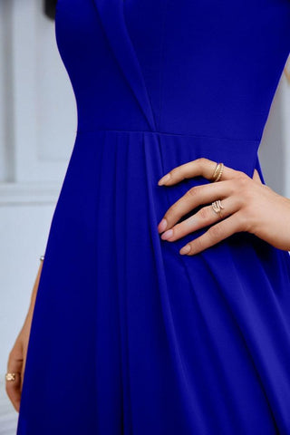 Vestido de noche de dama de honor con tirantes finos y hombros descubiertos para mujer 28093 