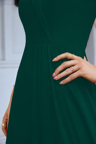 Vestido de noche de dama de honor con tirantes finos y hombros descubiertos para mujer 28093 