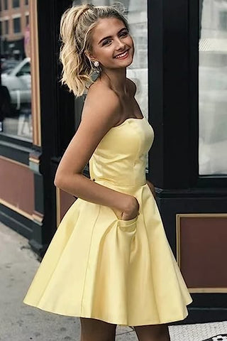 Robe de bal à décolleté cœur avec poches SYH76 